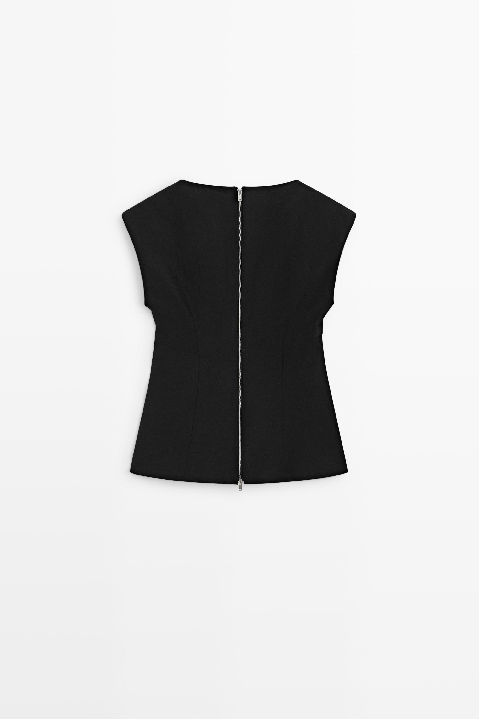 Fitted zip-detail top - STUDIO